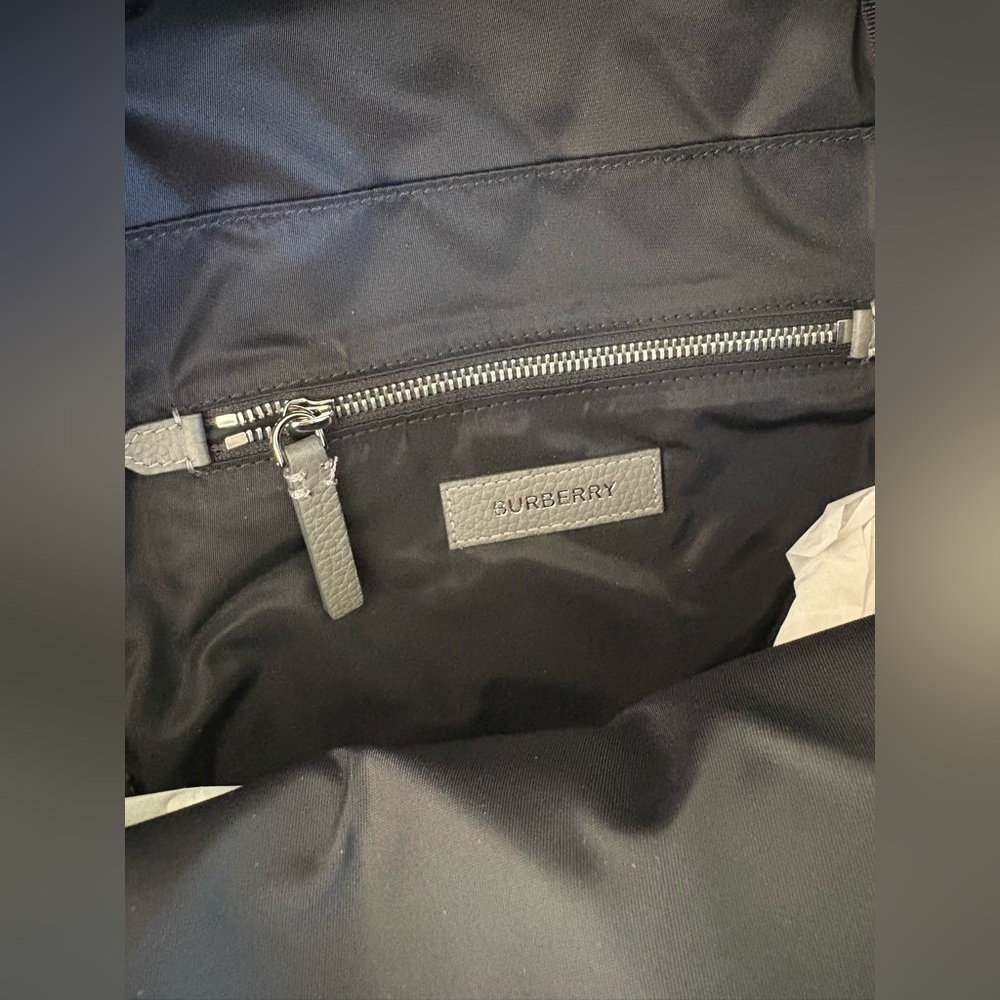 Burberry Charcoal Gray Minimalist Backpack with Embossed Branding - Abbeydale - Picture 9 of 11